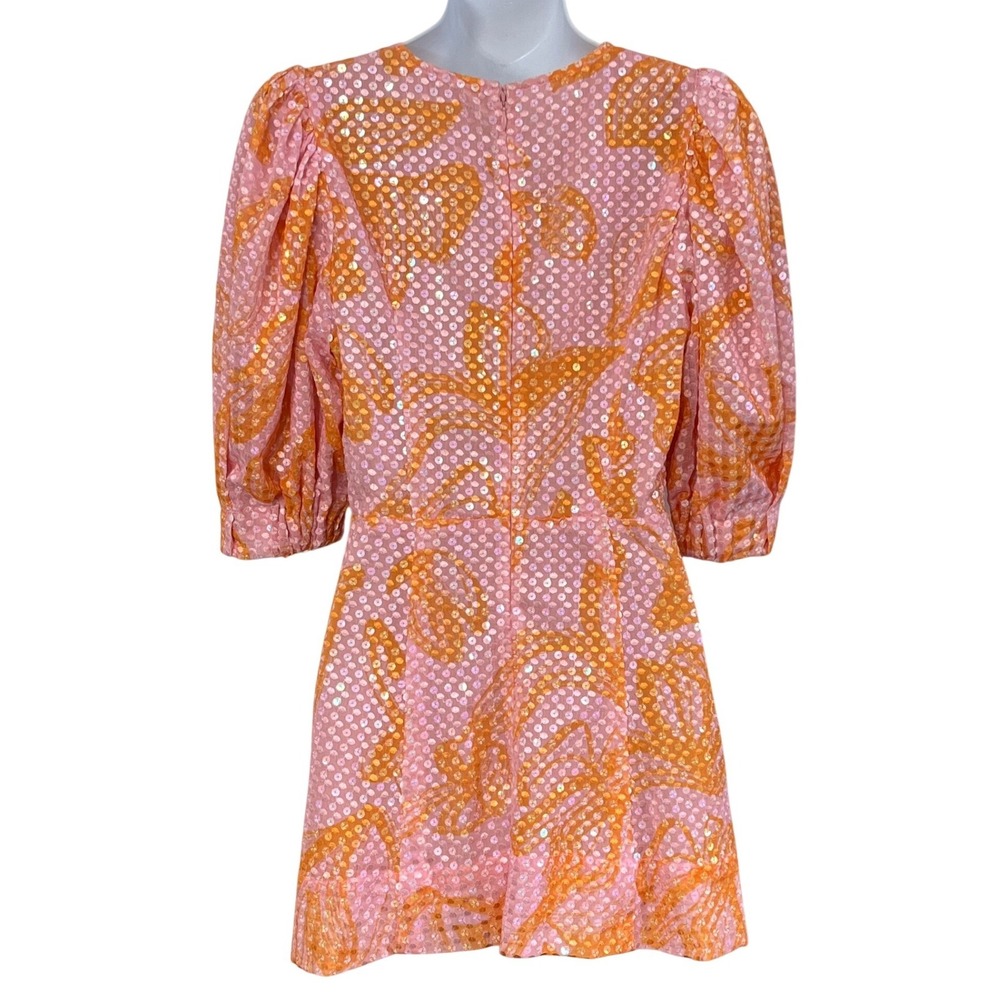 STINE GOYA CELINA DRESS - STROKE FLOWER - ATTERLEY IN PINK Women's Medium - Picture 4 of 5